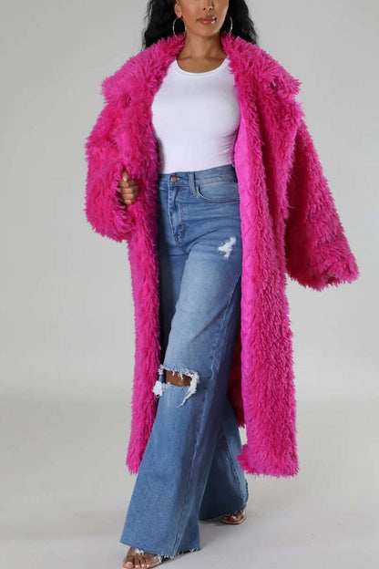 Athina Retail Blush Snowfall Fur Winter Heavy Jacket in SM - Fall Wardrobe Essential (layer)