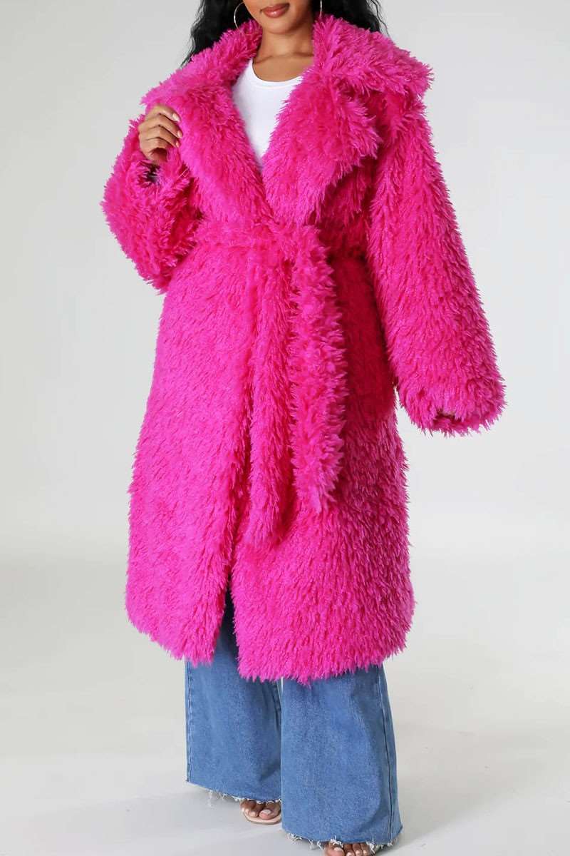 Athina Retail Blush Snowfall Fur Winter Heavy Jacket in ML view 2 - Fall Wardrobe Essential (layer)