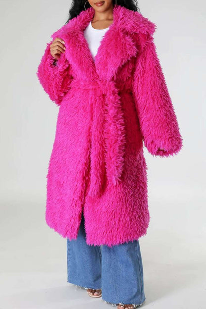 Athina Retail Blush Snowfall Fur Winter Heavy Jacket in ML view 2 - Fall Wardrobe Essential (layer)
