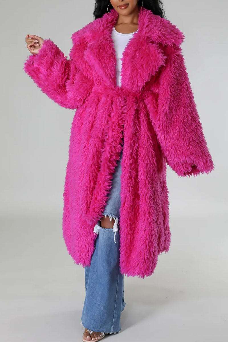 Athina Retail Blush Snowfall Fur Winter Heavy Jacket view 3 - Fall Wardrobe Essential (layer)