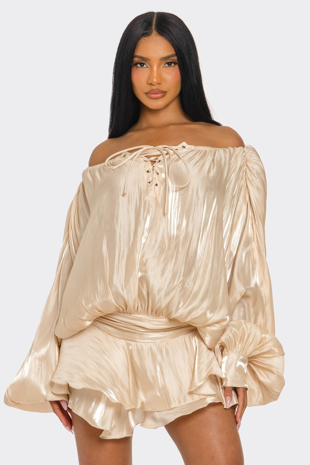 Athina Retail Champagne Dream Romper in M view 2 (one-piece)