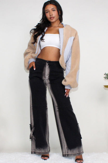 Athina Retail Cherish Charm Cropped Sherpa Cropped Jacket in SMALL (layer)
