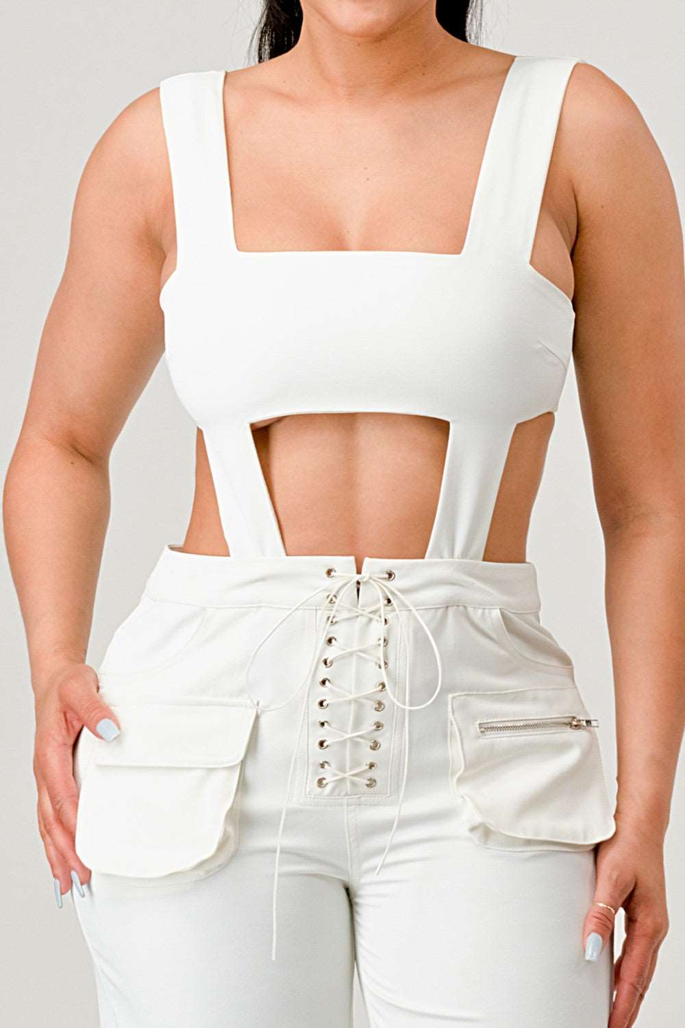 Athina Retail Classic White Cut Out Matching Set view 6 - Classic White Collection (one-piece)
