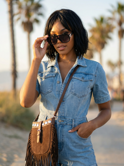 Athina Retail Denim Dazzle Romper Bundle Accessories Package in Small - Package Romper (bottom)