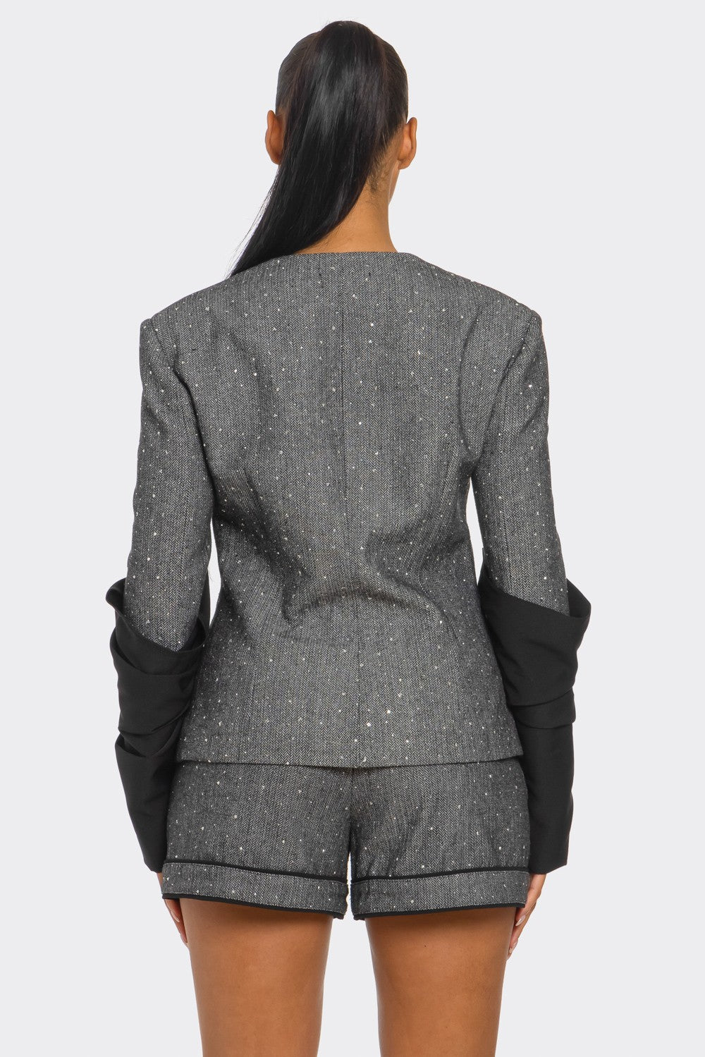 Athina Retail Double-breasted Tweed Blazer and Shorts Set view 5 - Casual Office Outfit - Tweed Blazer And Matching Shorts