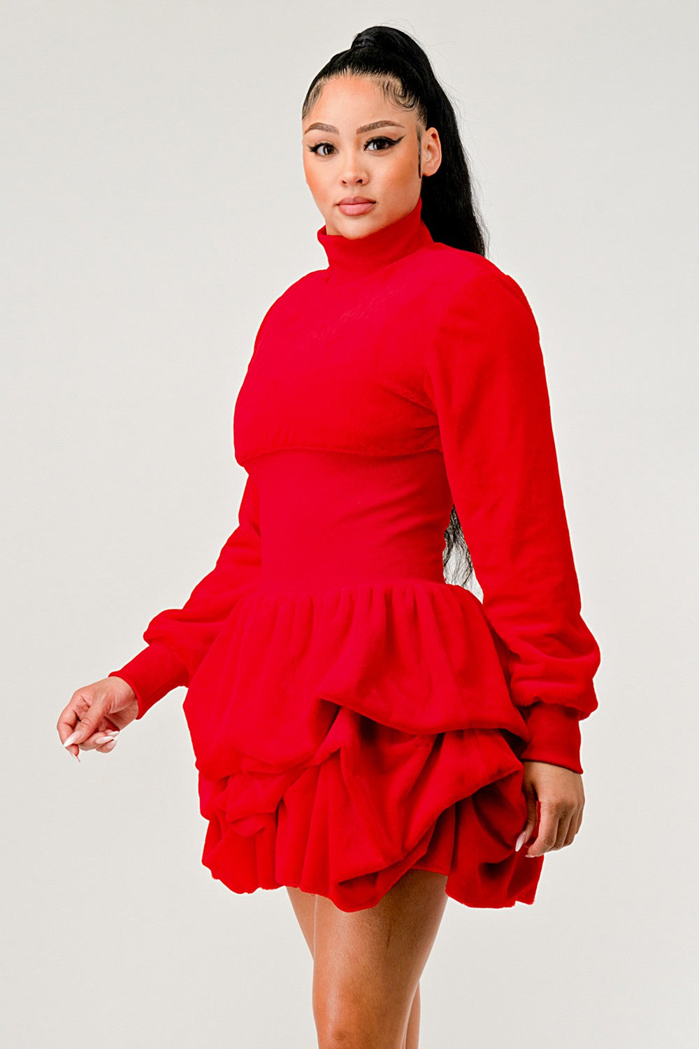 Athina Retail Merry Go Around Ruffle Long Sleeve Dress view 10 - Long Dress