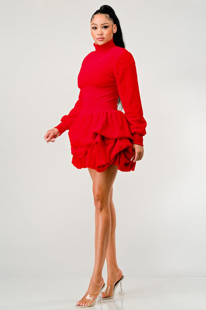 Athina Retail Merry Go Around Ruffle Long Sleeve Dress view 12 - Long Dress