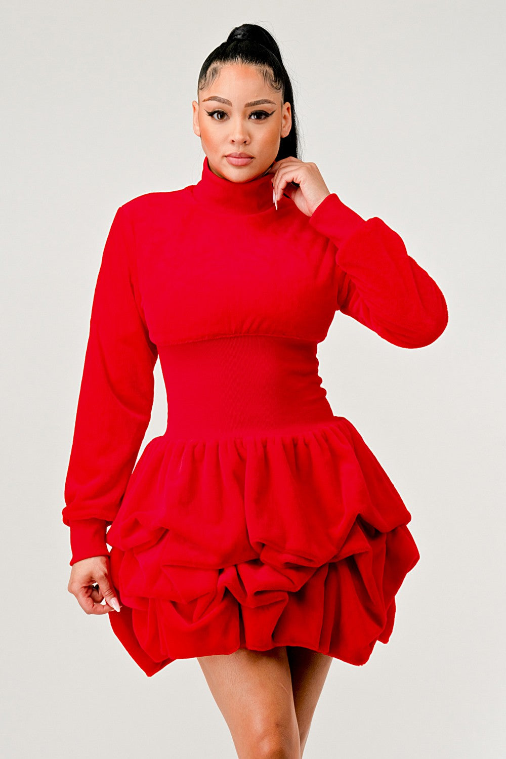 Athina Retail Merry Go Around Ruffle Long Sleeve Dress view 9 - Long Dress