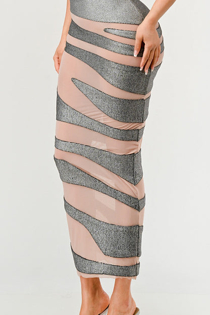 Athina Retail Metallic Bandage Mesh Insert Dress view 11 - Metallic Bandage Dress House Of Cb
