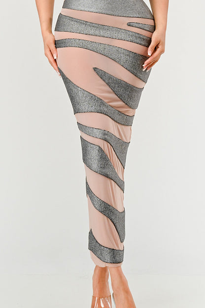 Athina Retail Metallic Bandage Mesh Insert Dress view 12 - Metallic Bandage Dress House Of Cb