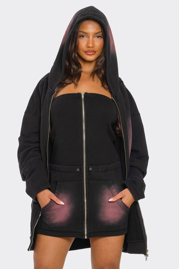 Athina Retail Oversized Ombre Hoodie Set in Small - Relaxed Fit - Set Hoodie (top)