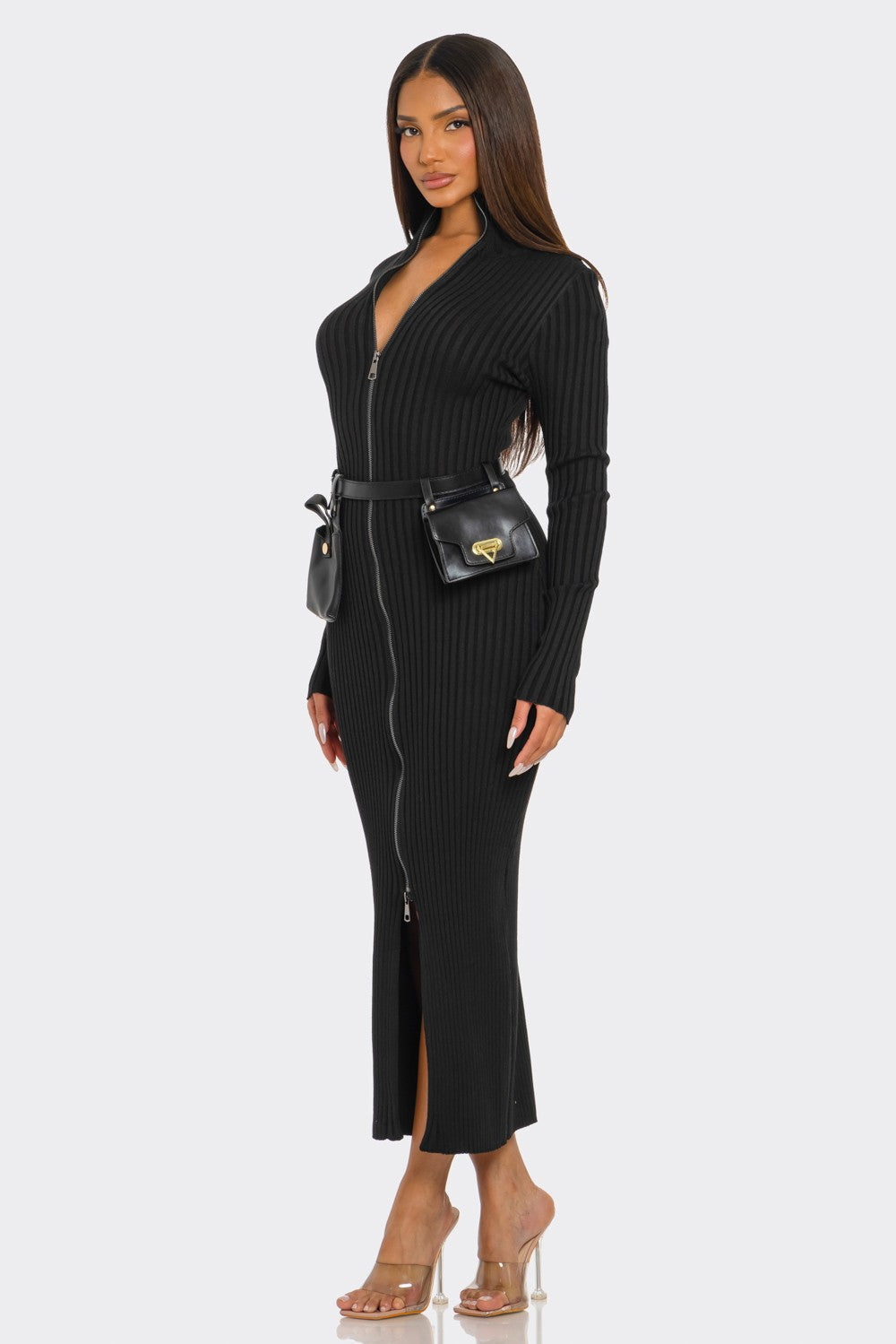 Athina Retail Ribbed Knit Utility Midi Dress in L view 5 - Fall Wardrobe Essential