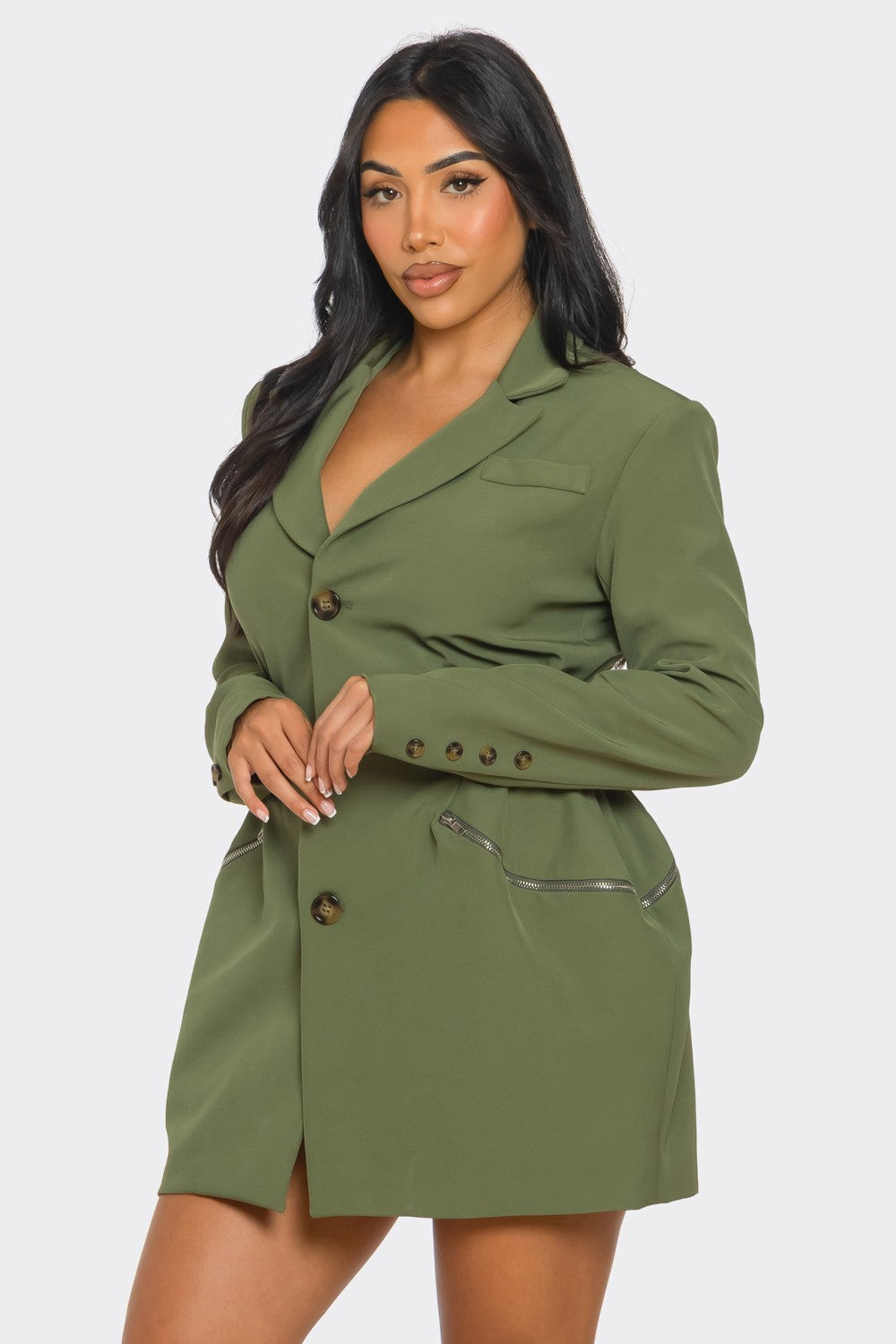 Athina Retail Tailored Utility Blazer Dress in L view 3 - Casual Office Outfit - Tailored Utility Jacket