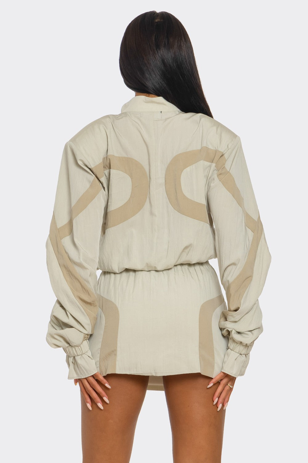 Athina Retail Two-tone Nylon Windbreaker Skirt Set view 6