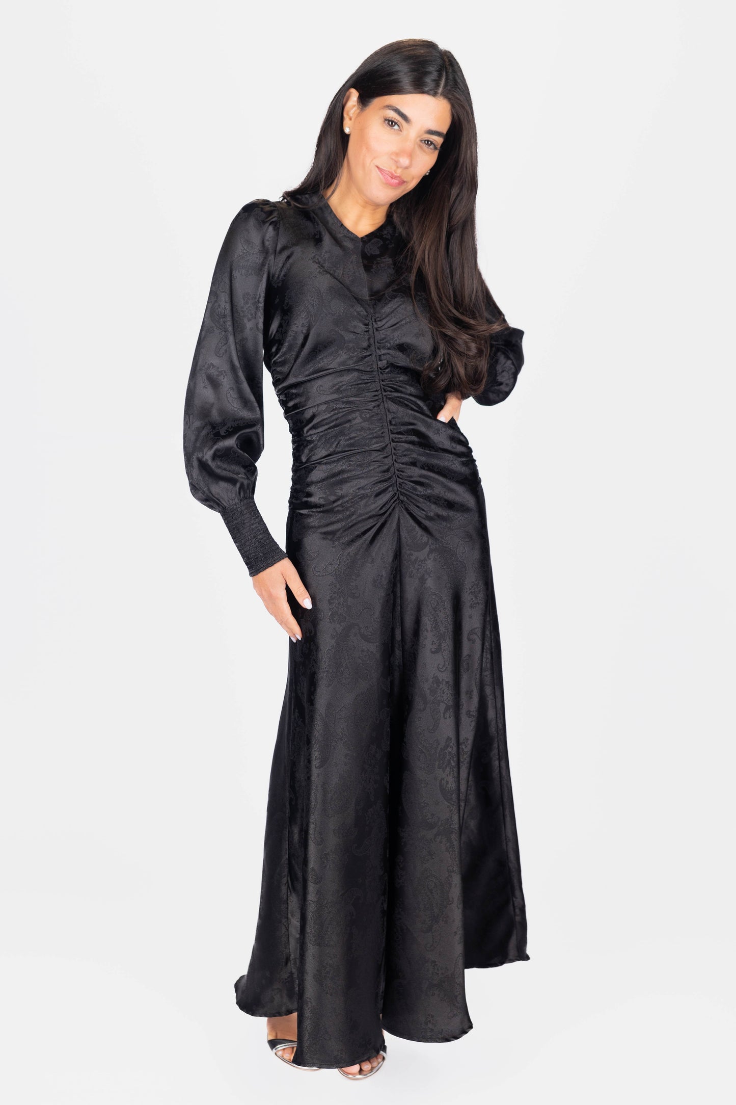 Audrey Dress Long Sleeve (black) in XS