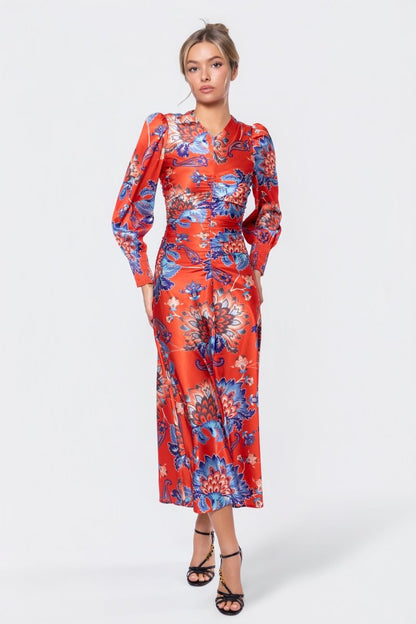 Audrey Dress Long Sleeve (red/blue) in S view 3