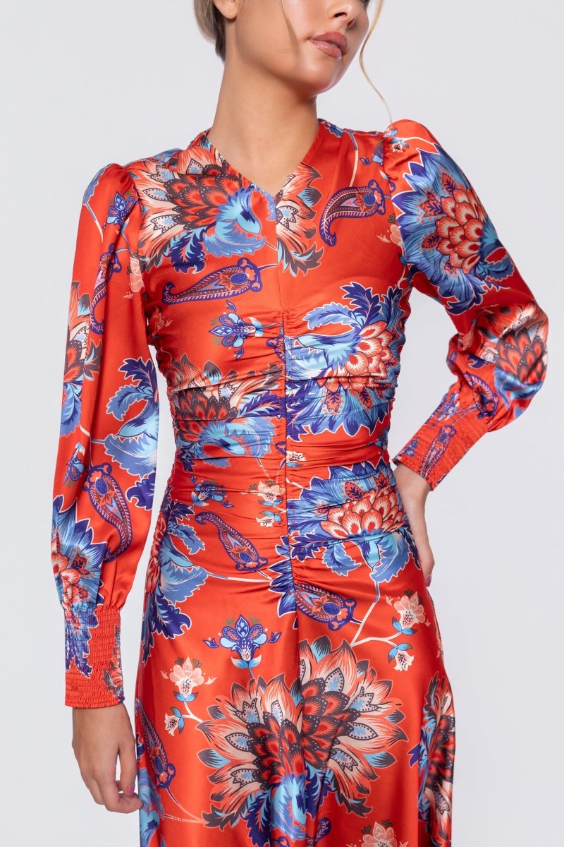Audrey Dress Long Sleeve (red/blue) view 7
