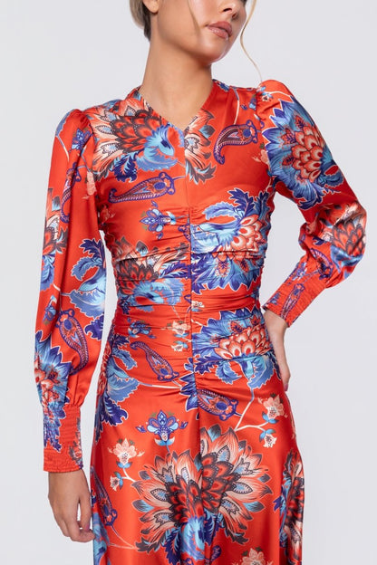 Audrey Dress Long Sleeve (red/blue) view 7