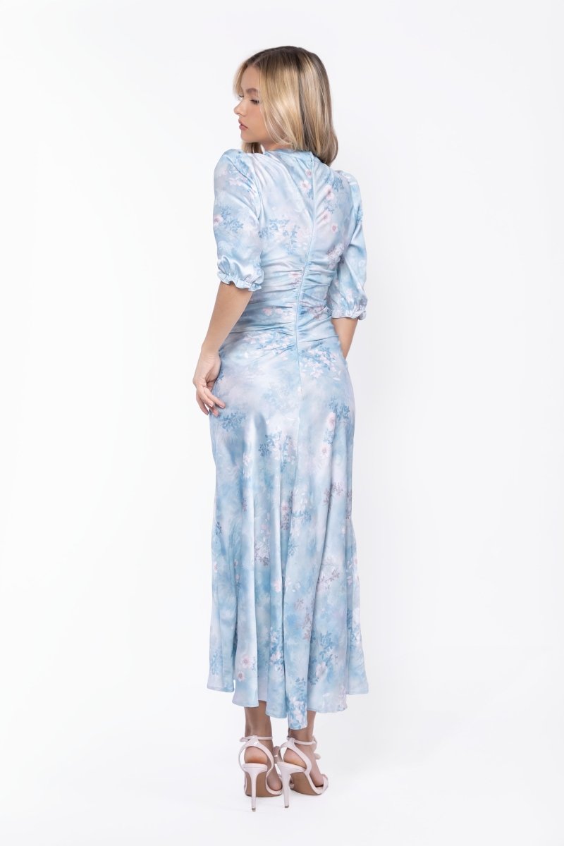 Audrey Dress Short Sleeve (light Blue Flower) M view 4 (dress) - audrey mini dress, audrey mini dress f - shop at us.meeeshop