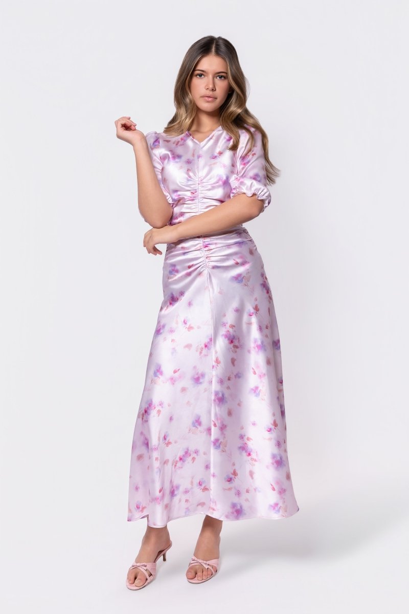 Audrey Dress Short Sleeve (pink/purple) XXS (dress) - audrey mini dress, audrey mini dress frankies, au - shop at us.meeeshop