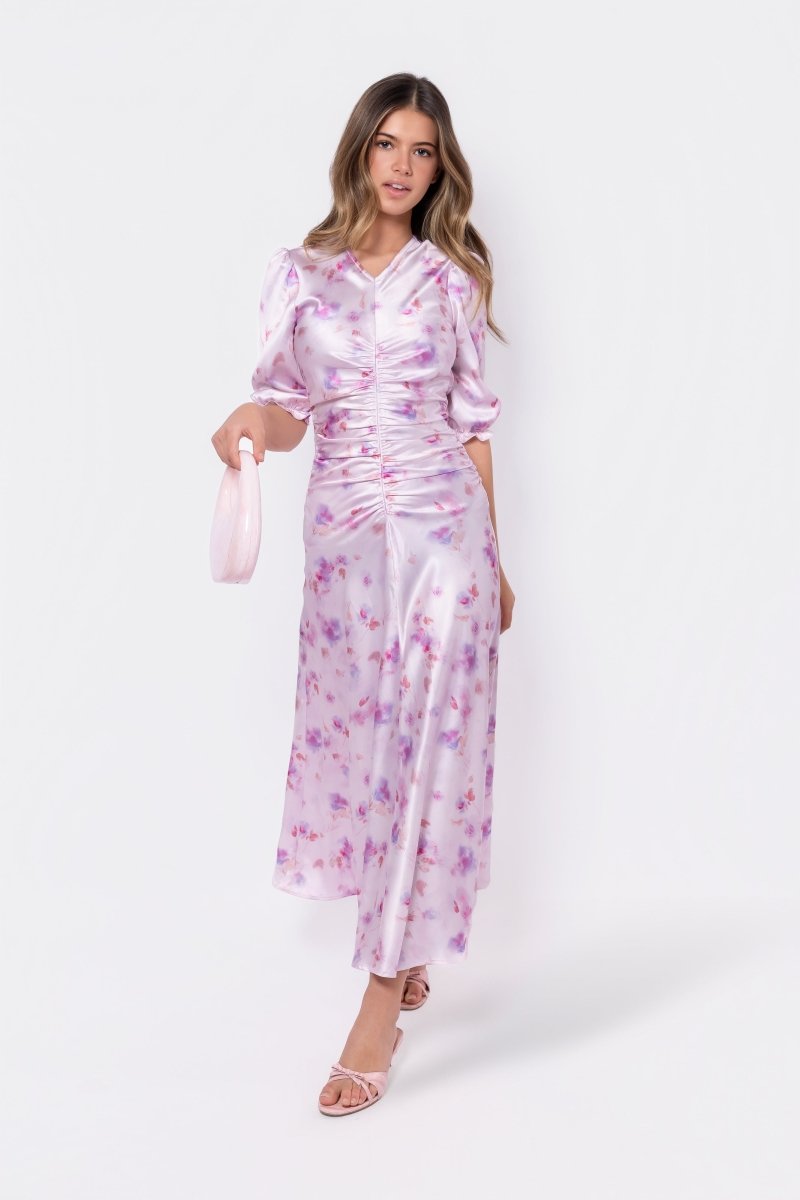 Audrey Dress Short Sleeve (pink/purple) S view 3 (dress) - audrey mini dress, audrey mini dress frankie - shop at us.meeeshop