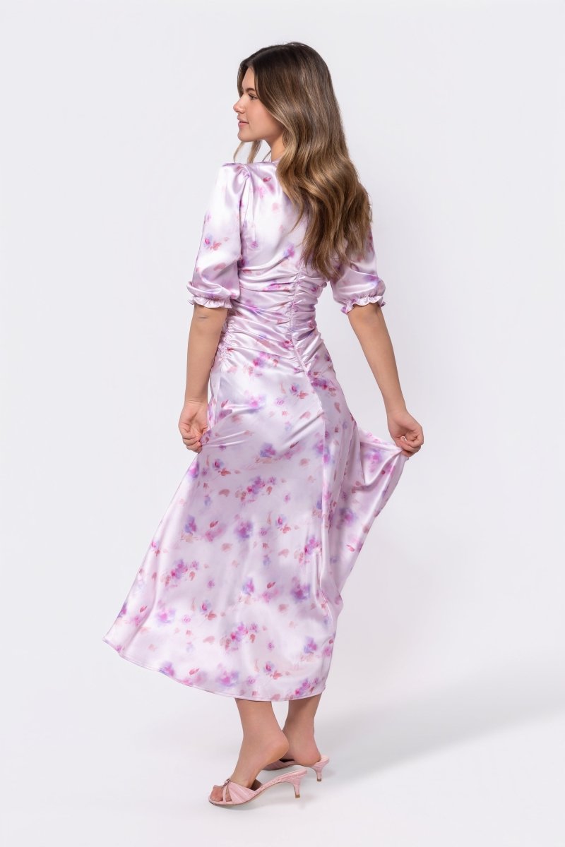 Audrey Dress Short Sleeve (pink/purple) L view 5 (dress) - audrey mini dress, audrey mini dress frankie - shop at us.meeeshop