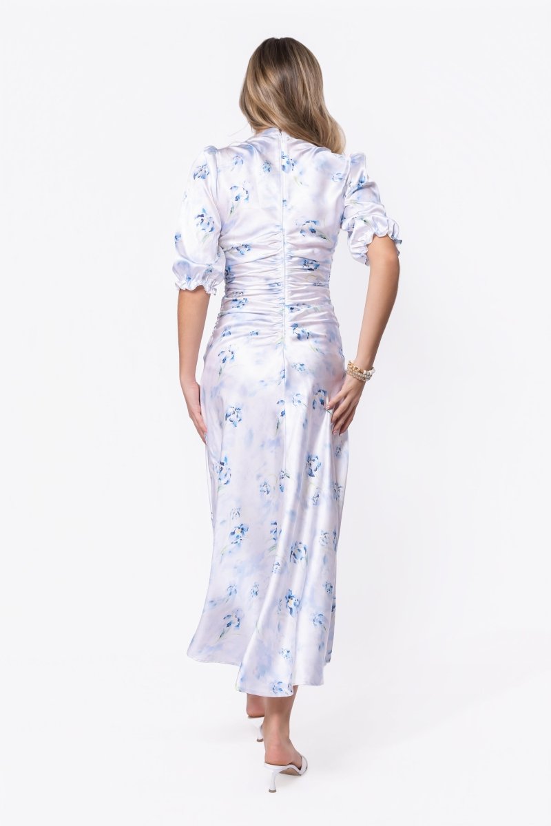 Audrey Dress Short Sleeve (white/blue) M view 3 (dress) - audrey mini dress, audrey mini dress frankies - shop at us.meeeshop