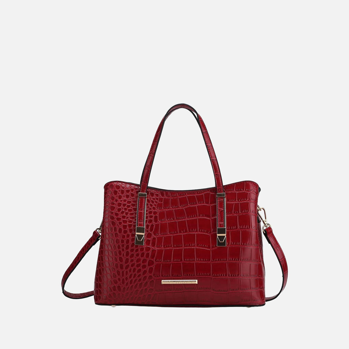 Aurelia Embossed Shoulder Bag in Black