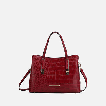 Aurelia Embossed Shoulder Bag in Black