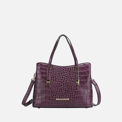 Aurelia Embossed Shoulder Bag in Wine view 10