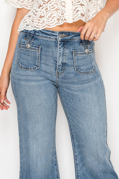 Aurelia Tummy Control High Rise Crop Palazzo Jeans view 12 - High-Waisted (bottom)