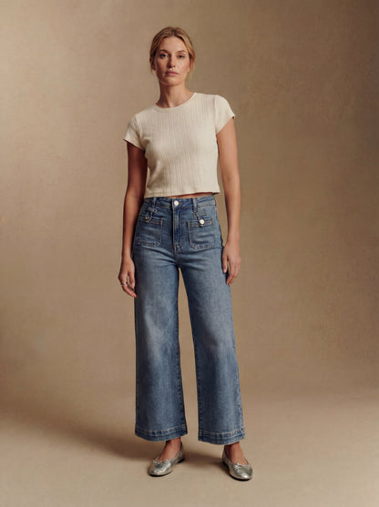 Aurelia Tummy Control High Rise Crop Palazzo Jeans in 11 (29) view 6 - High-Waisted (bottom)
