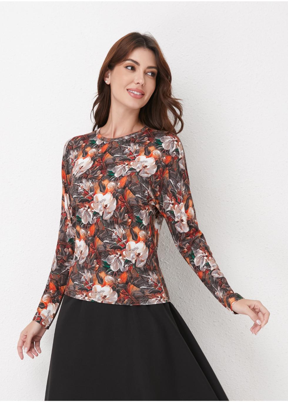 Autumn Bloom Knit Top in S view 2 - Fall Wardrobe Essential - Autumn Top