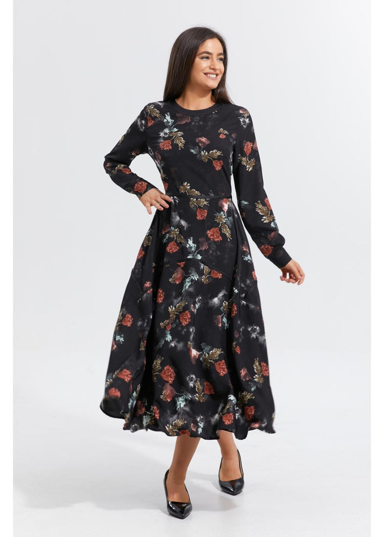 Autumn Rose Midi Dress L view 4 (dress) - fall rose dress, kitri autumn rose dress, kitri talia autumn  - shop at us.meeeshop