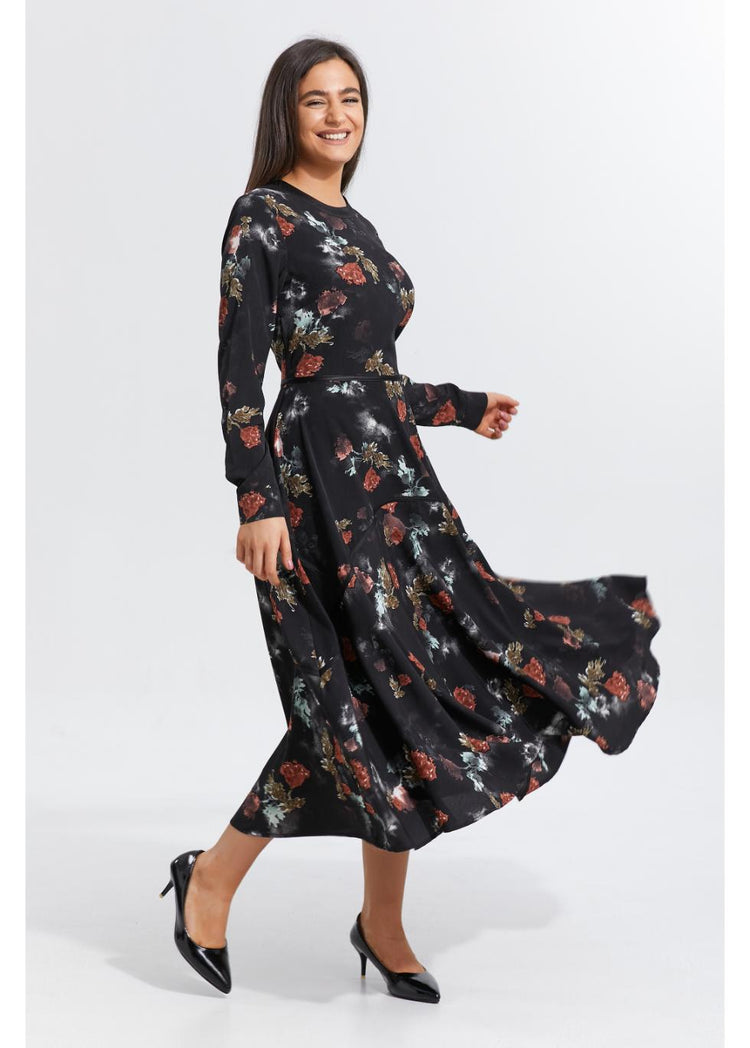 Autumn Rose Midi Dress XS (dress) - fall rose dress, kitri autumn rose dress, kitri talia autumn rose d - shop at us.meeeshop
