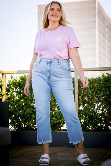 Ava plus High Rise Crop Flare Jeans in P-16 - High-Waisted - Ava Plus Size Jeans (bottom)