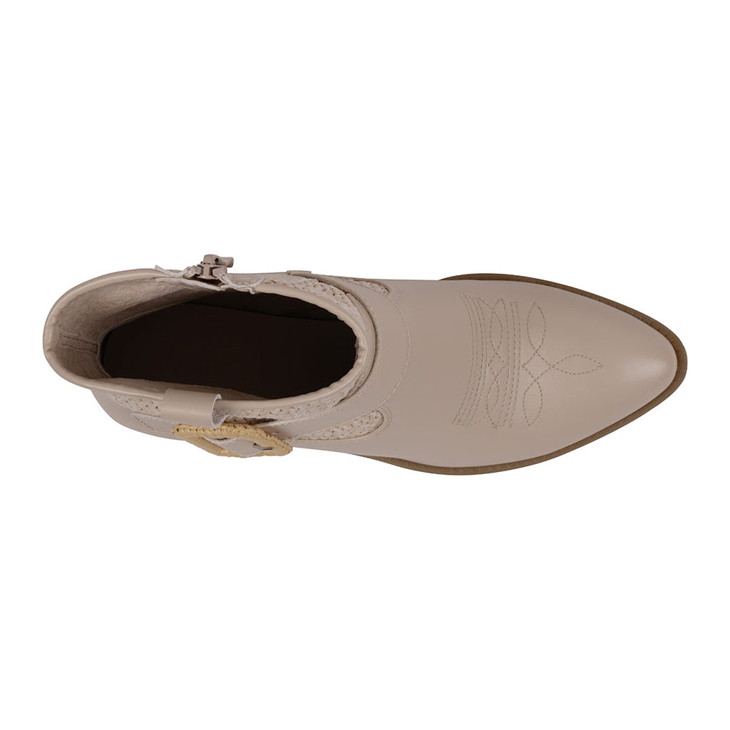 Avery Beige Western Booties 7.5 view 4 (shoe) - western booties, beige western booties - shop at us.meeeshop