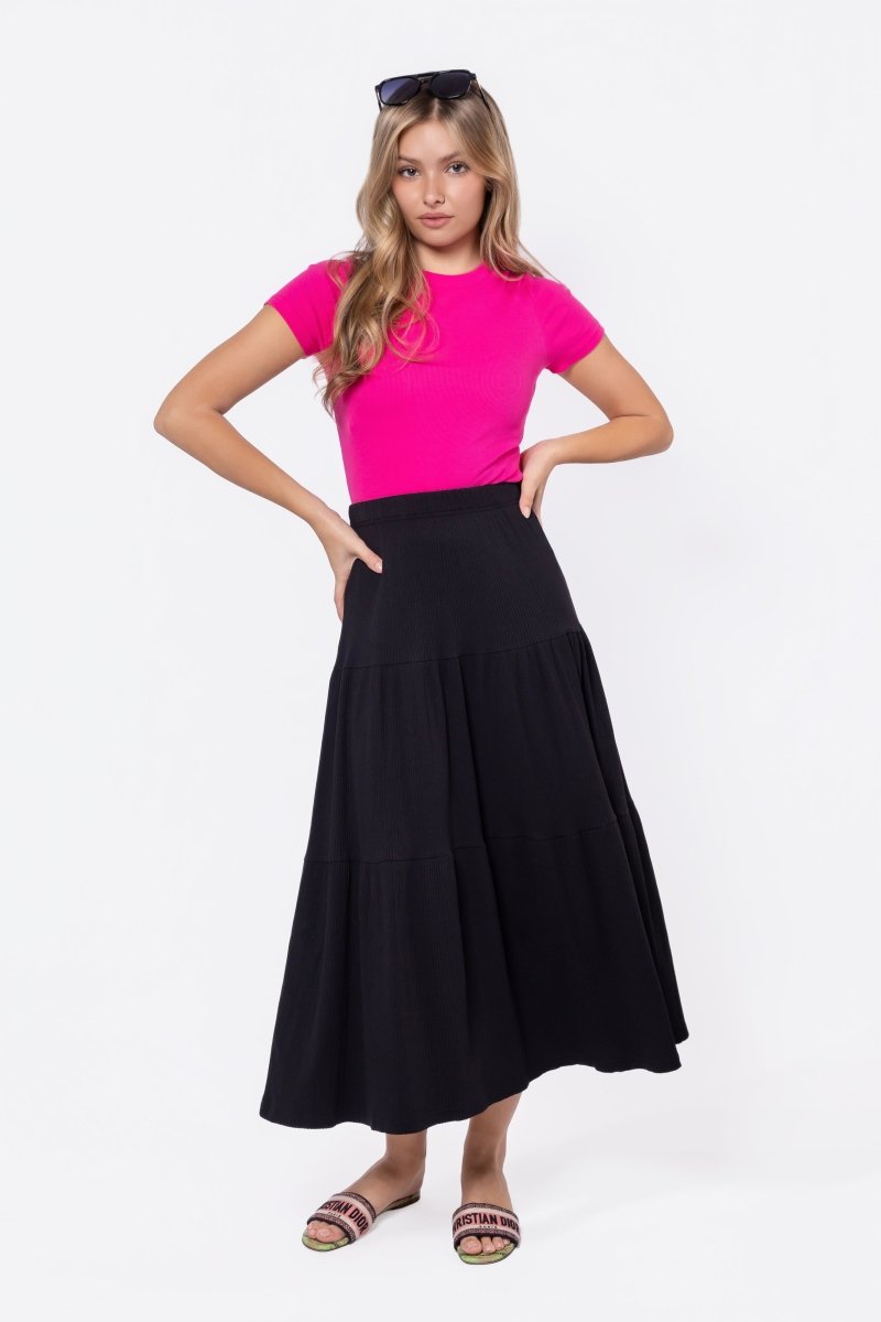 Ayla Skirt 33" (black) S view 2 (skirt) - ayla black dress, ulla johnson ayla skirt black, ayla skirt - shop at us.meeeshop