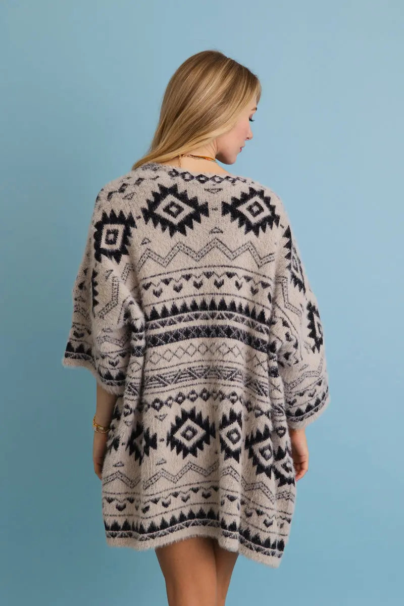 Aztec Soft Knit Cardigan with Tribal Print - Western Vibe 🌵 Top - MeeeShop Women's Fashion
