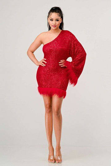 Azure Allure One-shoulder Dress - MeeeShop Women's Fashion