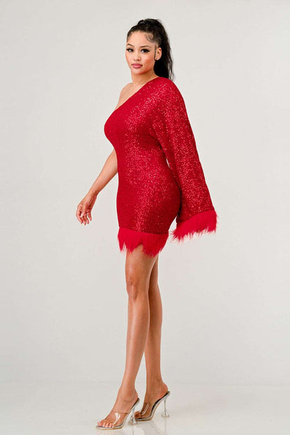 Azure Allure One-shoulder Dress view 10