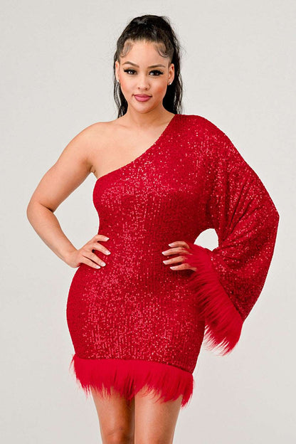 Azure Allure One-shoulder Dress view 11