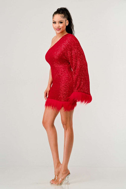 Azure Allure One-shoulder Dress view 13
