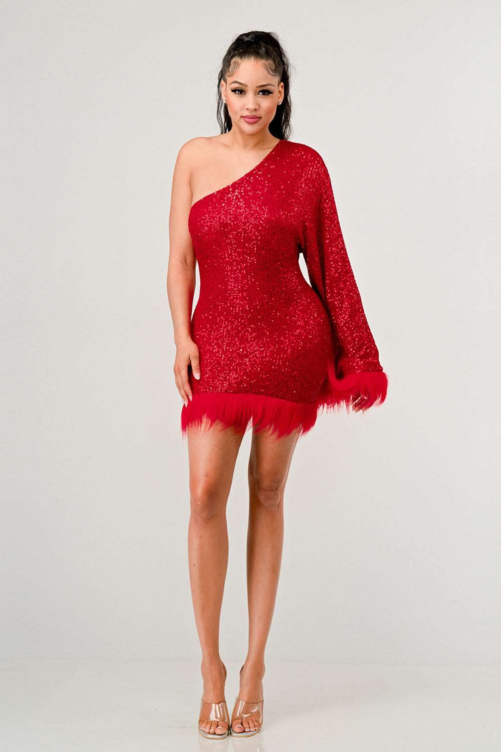 Azure Allure One-shoulder Dress view 14