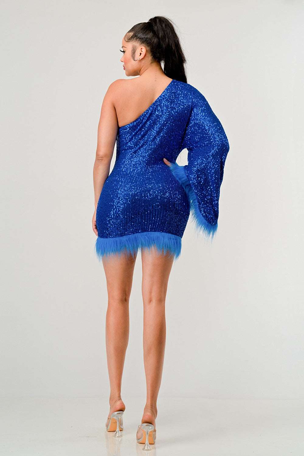 Azure Allure One-shoulder Dress view 8
