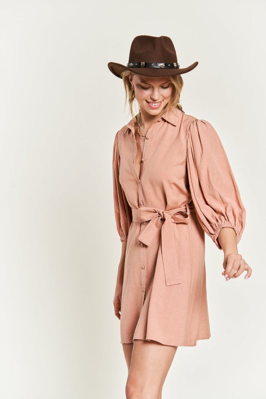 Solid Button Down Dress Plus Jbj1004p (women's dresses) - shop at us.meeeshop