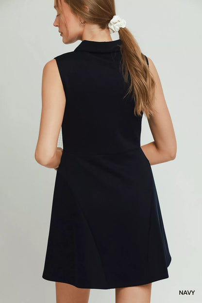 umgee collared quarter Umgee Collared Quarter Zip Tennis Dress view 3 (dress) - shop at us.meeeshop