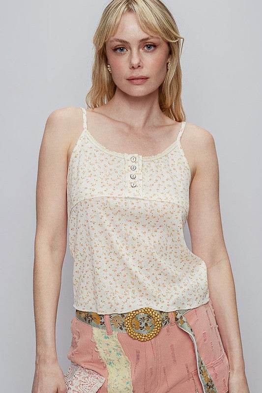 POL Floral Scoop Neck Adjustable Strap Cami - us.meeeshop