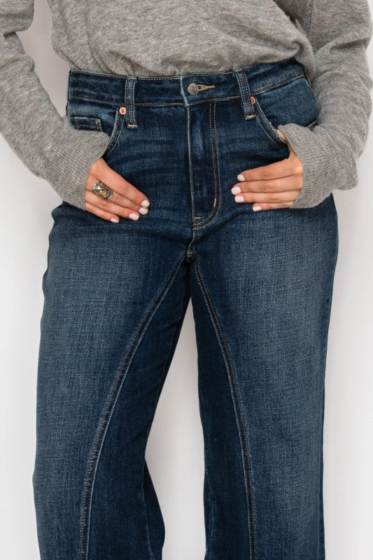 Ultra High Rise Relaxed Flare Jeans us.meeeshop -  Pants
