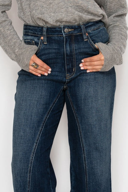 Ultra High Rise Relaxed Flare Jeans us.meeeshop -  Pants